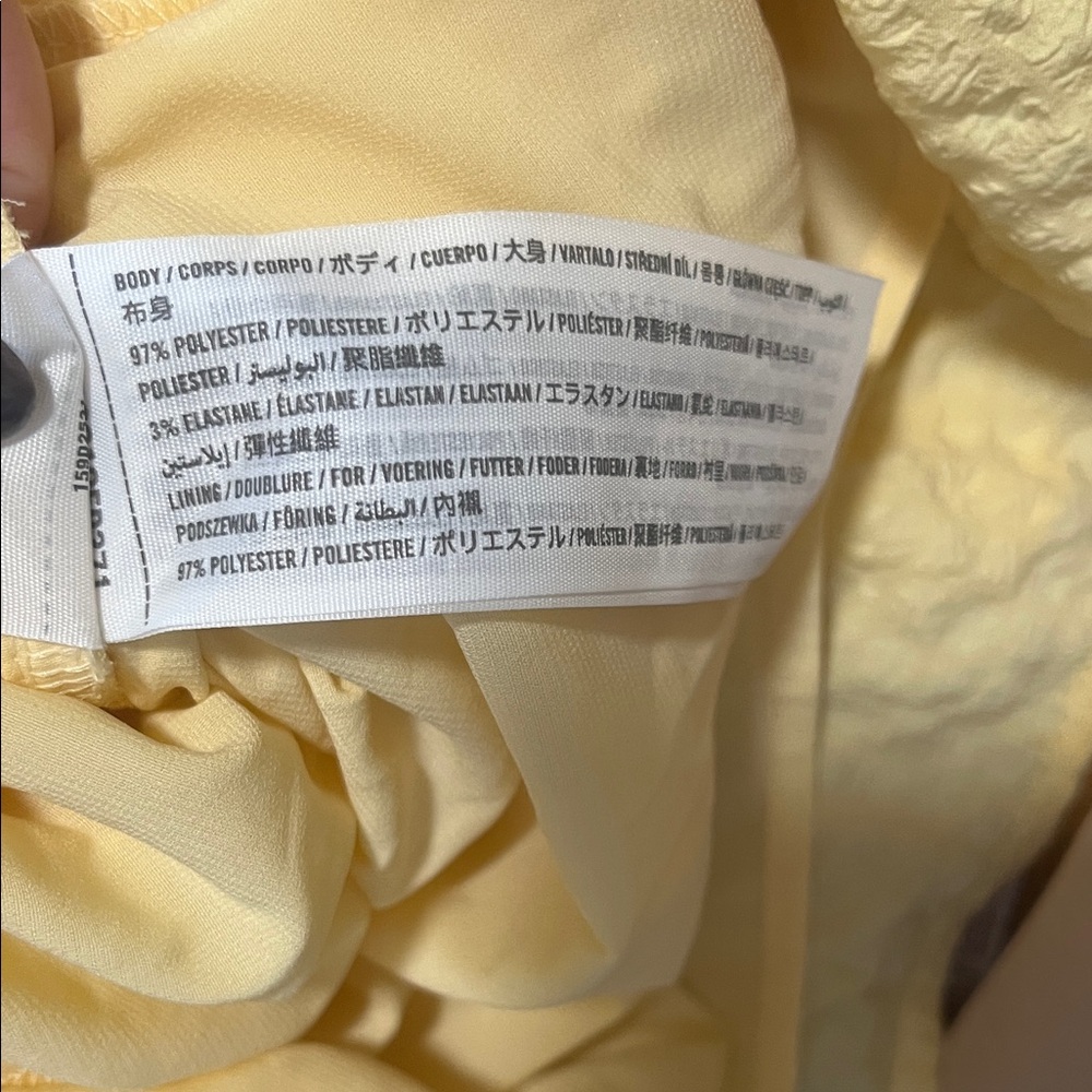 Yellow Puff Sleeve Women's skort dress - Picture 6 of 7